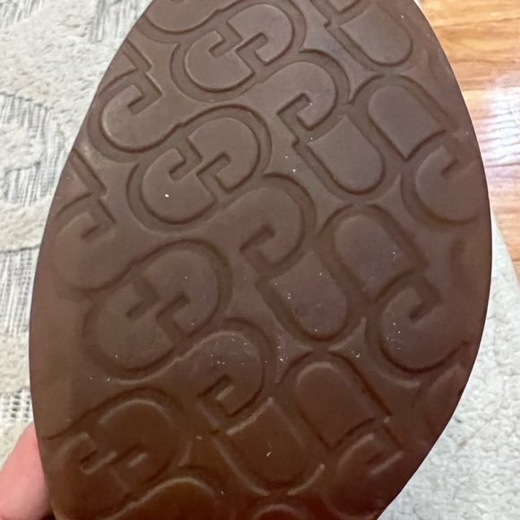 Ugg Clogs Leather Wooden Heels Jolene Stud Size 9 Shearling Sliver - Picture 6 of 13